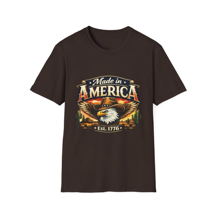 Made in America T-Shirt — Vintage Eagle Patriotic Tee (Est. 1776)