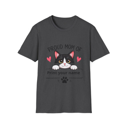 Personalized Proud Mom of Cat Shirt | Custom Cat Mom Gift with Pet Name