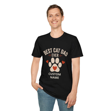Best Cat Dad Ever Personalized T-Shirt – Custom Cat Name Gift for Cat Lovers