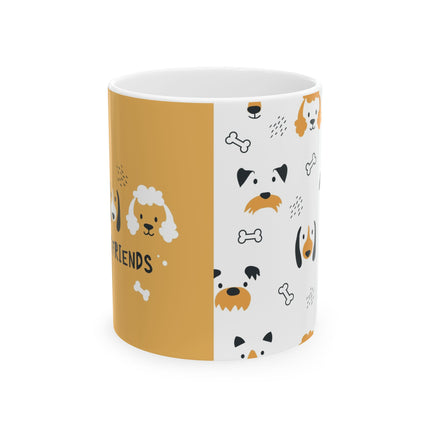 Cute dog print ceramic coffee mug