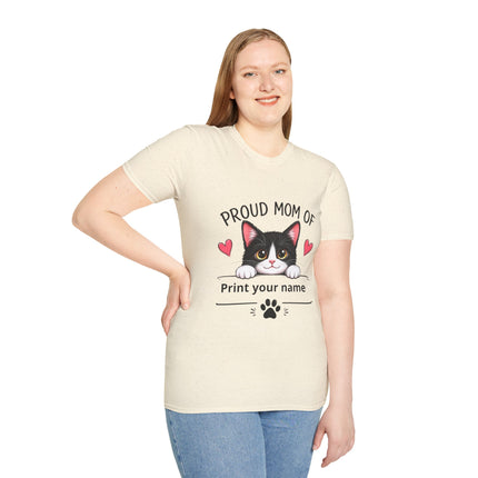 Personalized Proud Mom of Cat Shirt | Custom Cat Mom Gift with Pet Name
