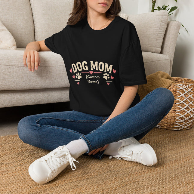 Personalized Dog Mom T-Shirt – Custom Name Gift for Dog Lovers