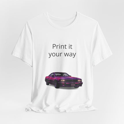 Retro Purple Muscle Car Tee — "Print it your way" Graphic T-Shirt