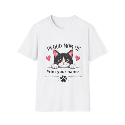 Personalized Proud Mom of Cat Shirt | Custom Cat Mom Gift with Pet Name