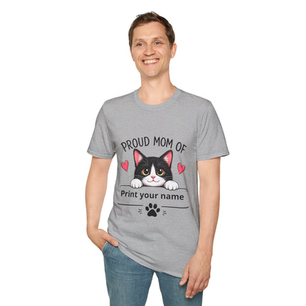 Personalized Proud Mom of Cat Shirt | Custom Cat Mom Gift with Pet Name