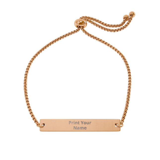Engravable Flat Bar Bracelet — Adjustable Personalized Nameplate Gift