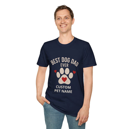 Best Dog Dad Ever Personalized T-Shirt – Custom Dog Name Gift for Dog Lovers