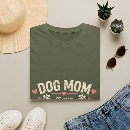 Personalized Dog Mom T-Shirt – Custom Name Gift for Dog Lovers