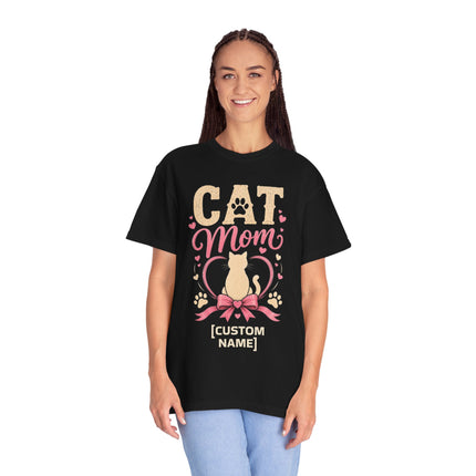 Cat Mom Personalized T-Shirt – Custom Cat Name Gift for Cat Lovers