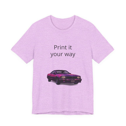 Retro Purple Muscle Car Tee — "Print it your way" Graphic T-Shirt