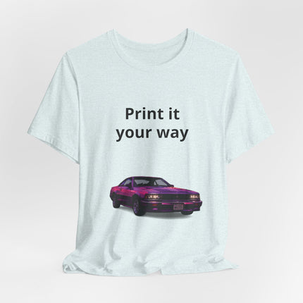 Retro Purple Muscle Car Tee — "Print it your way" Graphic T-Shirt