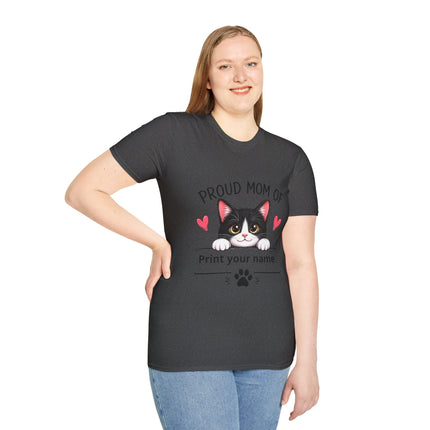 Personalized Proud Mom of Cat Shirt | Custom Cat Mom Gift with Pet Name