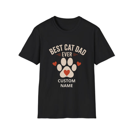 Best Cat Dad Ever Personalized T-Shirt – Custom Cat Name Gift for Cat Lovers