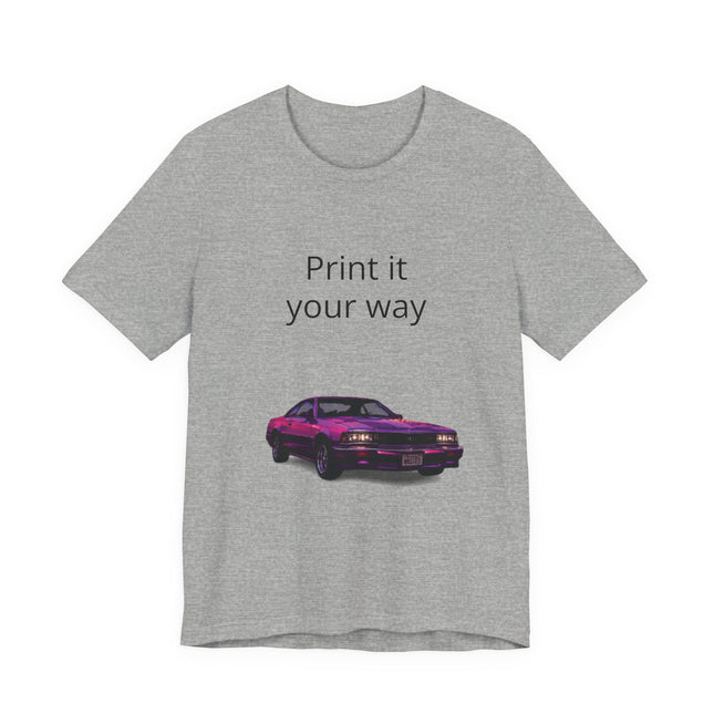 Retro Purple Muscle Car Tee — "Print it your way" Graphic T-Shirt