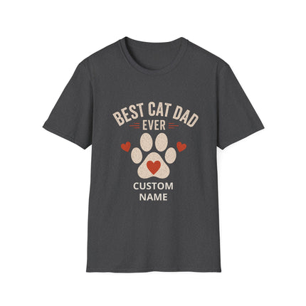 Best Cat Dad Ever Personalized T-Shirt – Custom Cat Name Gift for Cat Lovers