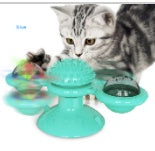 Interactive Cat Windmill Toy – Rotating Suction Cup Catnip & Teeth Grinding Toy