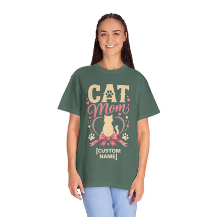 Cat Mom Personalized T-Shirt – Custom Cat Name Gift for Cat Lovers