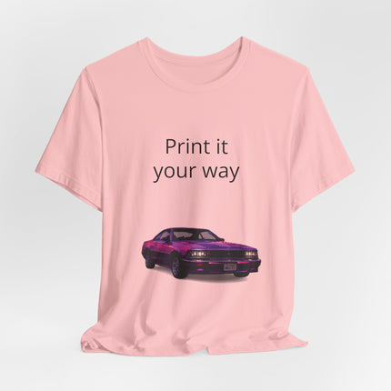 Retro Purple Muscle Car Tee — "Print it your way" Graphic T-Shirt