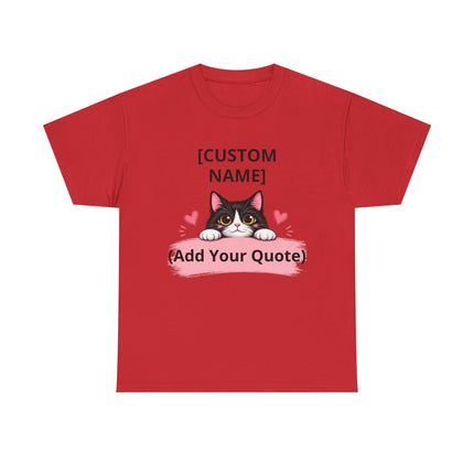 Personalized Cat T-Shirt with Custom Name & Quote – Cute Kitty Lover Gift