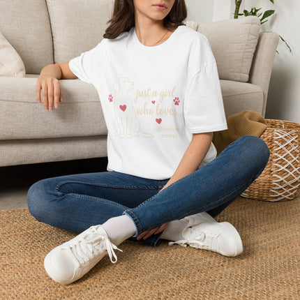 Just a Girl Who Loves Dogs Personalized T-Shirt – Custom Dog Name Gift for Women
