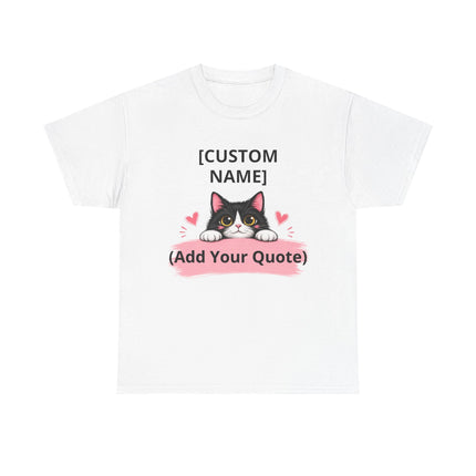 Personalized Cat T-Shirt with Custom Name & Quote – Cute Kitty Lover Gift
