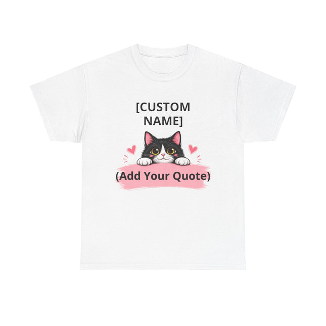 Personalized Cat T-Shirt with Custom Name & Quote – Cute Kitty Lover Gift
