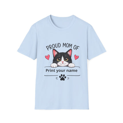 Personalized Proud Mom of Cat Shirt | Custom Cat Mom Gift with Pet Name