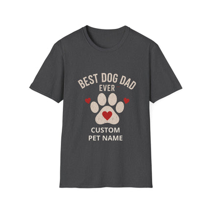 Best Dog Dad Ever Personalized T-Shirt – Custom Dog Name Gift for Dog Lovers