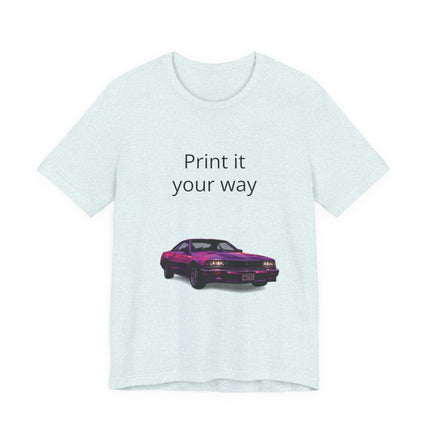 Retro Purple Muscle Car Tee — "Print it your way" Graphic T-Shirt