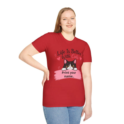 Personalized Life Is Better With Cats T-Shirt – Custom Cat Lover Gift