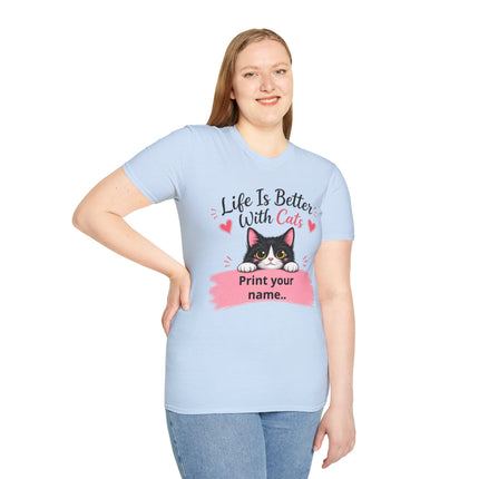 Personalized Life Is Better With Cats T-Shirt – Custom Cat Lover Gift