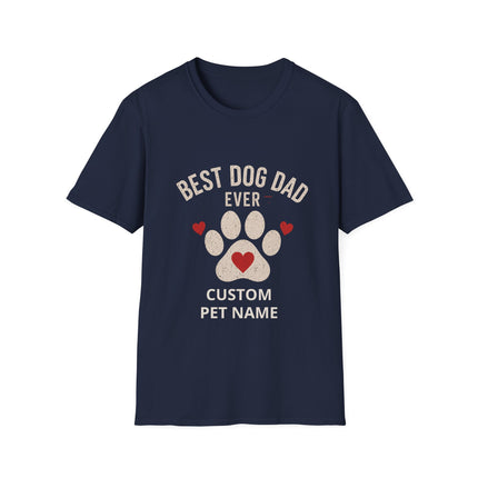 Best Dog Dad Ever Personalized T-Shirt – Custom Dog Name Gift for Dog Lovers