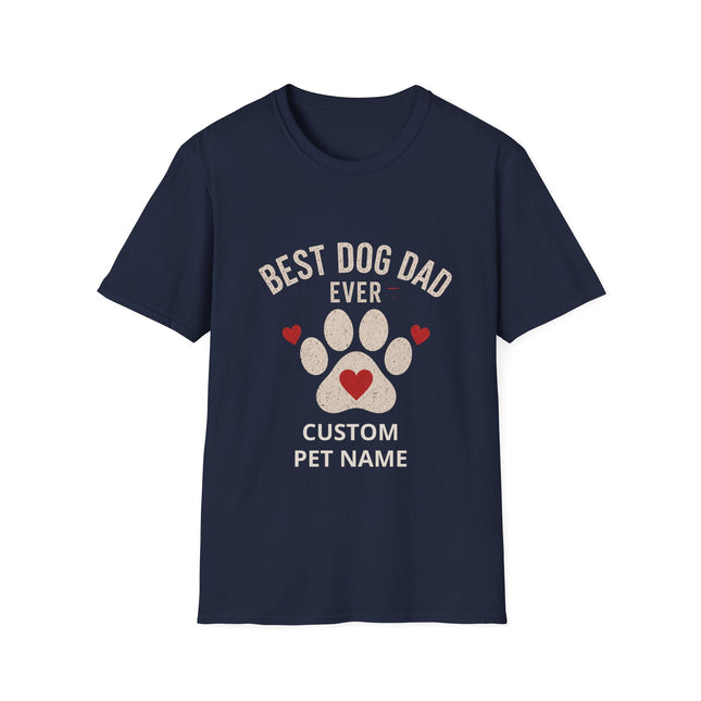 Best Dog Dad Ever Personalized T-Shirt – Custom Dog Name Gift for Dog Lovers