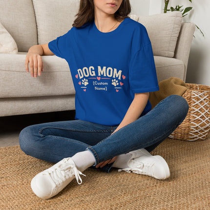 Personalized Dog Mom T-Shirt – Custom Name Gift for Dog Lovers