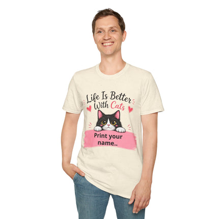 Personalized Life Is Better With Cats T-Shirt – Custom Cat Lover Gift