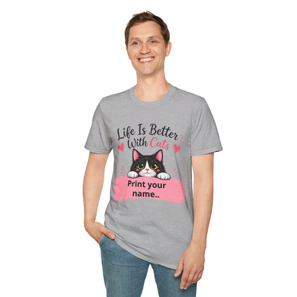 Personalized Life Is Better With Cats T-Shirt – Custom Cat Lover Gift