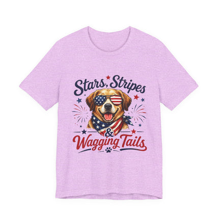 Patriotic Dog Tee — "Stars, Stripes & Wagging Tails"