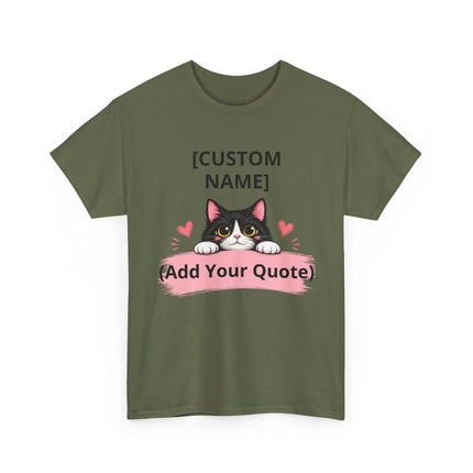 Personalized Cat T-Shirt with Custom Name & Quote – Cute Kitty Lover Gift