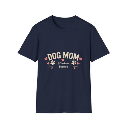 Personalized Dog Mom T-Shirt – Custom Name Gift for Dog Lovers
