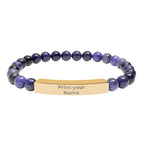 18K Gold PVD coating / Sodalite / One Size