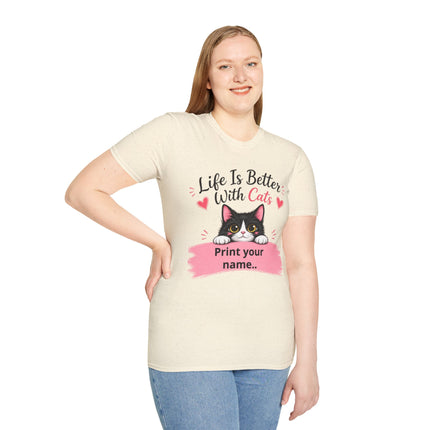 Personalized Life Is Better With Cats T-Shirt – Custom Cat Lover Gift