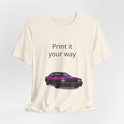 Retro Purple Muscle Car Tee — "Print it your way" Graphic T-Shirt