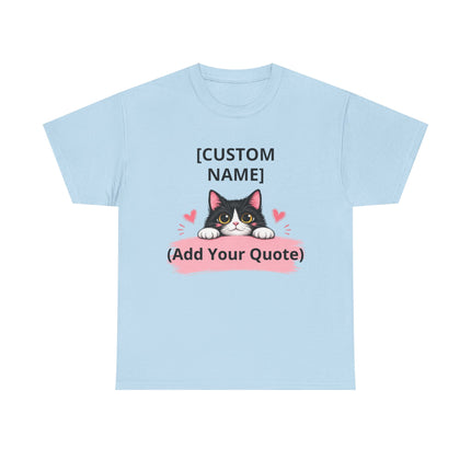 Personalized Cat T-Shirt with Custom Name & Quote – Cute Kitty Lover Gift