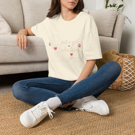 Just a Girl Who Loves Dogs Personalized T-Shirt – Custom Dog Name Gift for Women