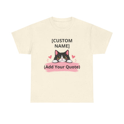 Personalized Cat T-Shirt with Custom Name & Quote – Cute Kitty Lover Gift