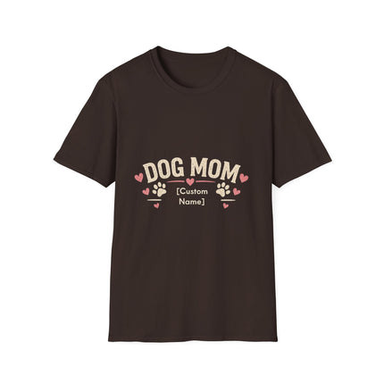 Personalized Dog Mom T-Shirt – Custom Name Gift for Dog Lovers