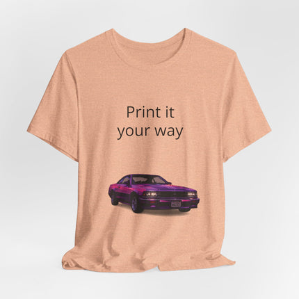 Retro Purple Muscle Car Tee — "Print it your way" Graphic T-Shirt