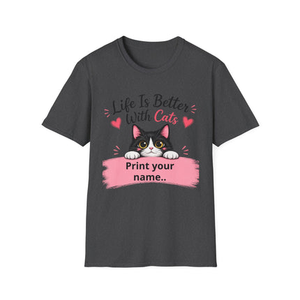 Personalized Life Is Better With Cats T-Shirt – Custom Cat Lover Gift