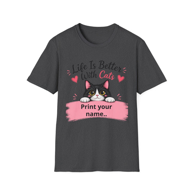 Personalized Life Is Better With Cats T-Shirt – Custom Cat Lover Gift