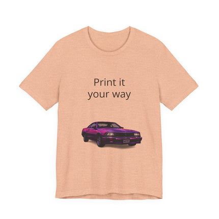 Retro Purple Muscle Car Tee — "Print it your way" Graphic T-Shirt